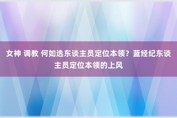 女神 调教 何如选东谈主员定位本领？蓝经纪东谈主员定位本领的上风