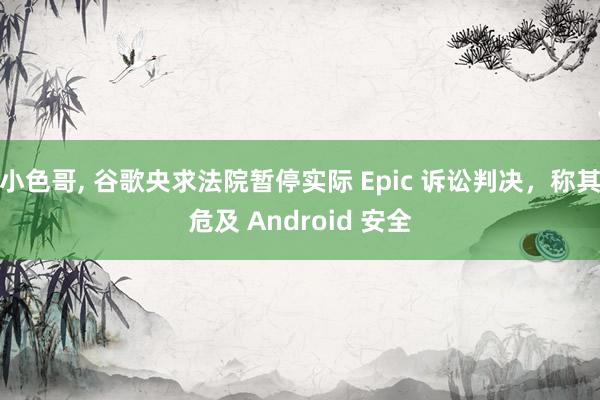 小色哥， 谷歌央求法院暂停实际 Epic 诉讼判决，称其危及 Android 安全