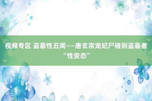 视频专区 盗墓性丑闻——唐玄宗宠妃尸碰到盗墓者“性变态”